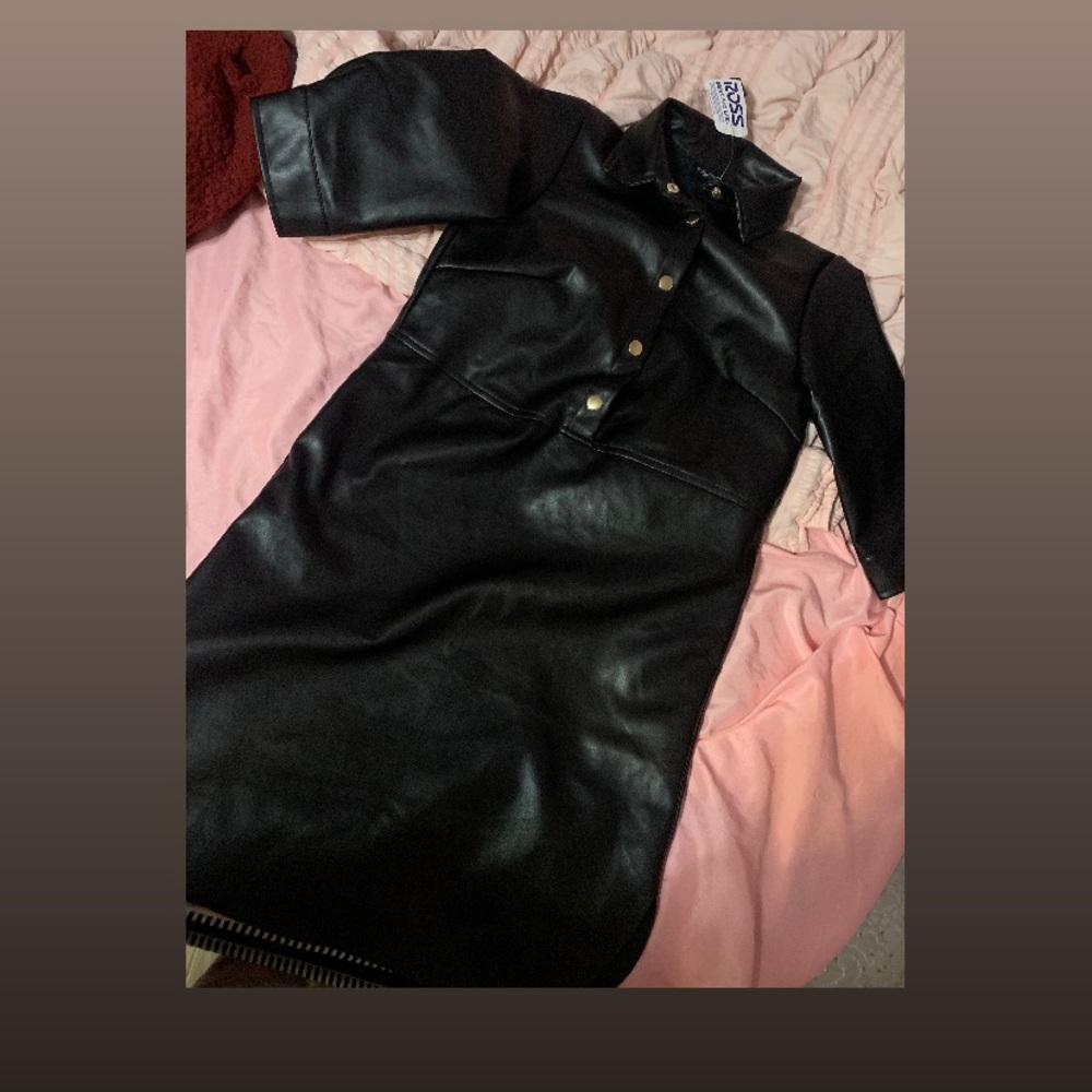 Beautiful Leather Black Dress
